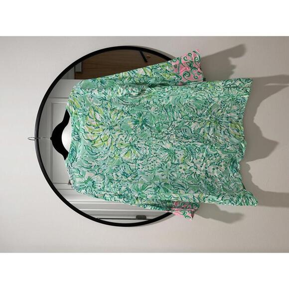 Lilly Pulitzer Keona Tunic Hopelessly Devoted Resort Aqua Size Small - Picture 3 of 5